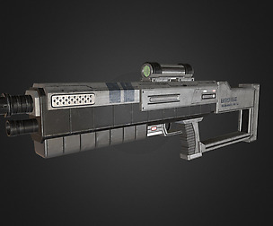 Sci Fi Rifle Low-poly 3D model