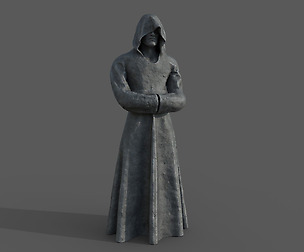 Hooded Statue Low-poly 3D model