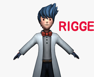 cartoon doctor character with rigged