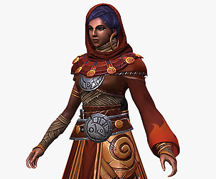 Stylized female magician character zbrush file