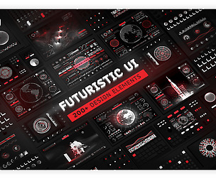 Futuristic UI Kit – 200 design elements