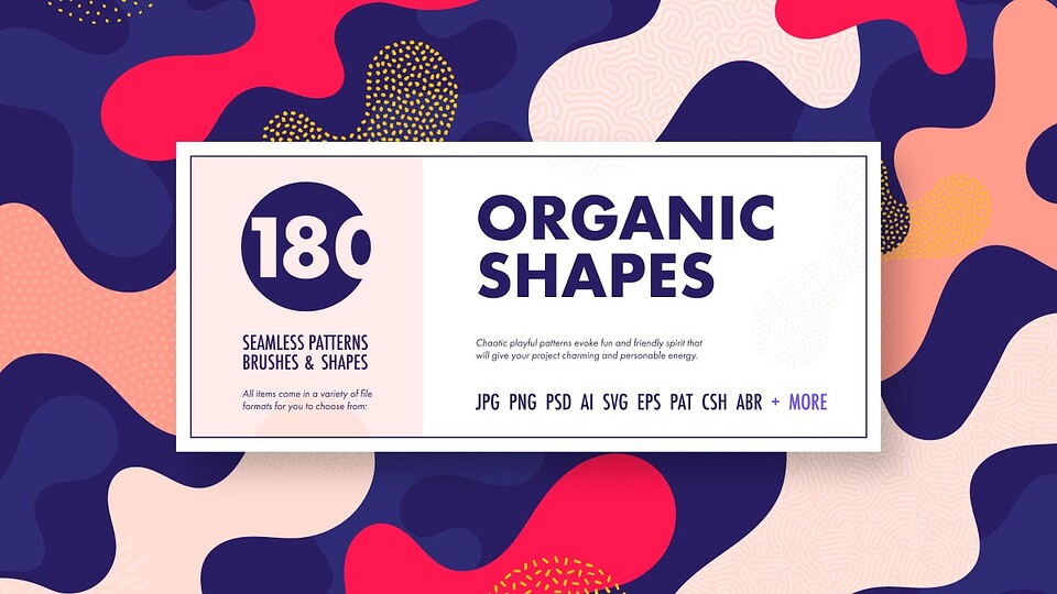Organic Shapes Bundle - 180 Seamless Textures, Brushes and Elements