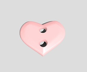 Printable Heart Button 01 - Ø1,5cm - 2Holes Ø2mm