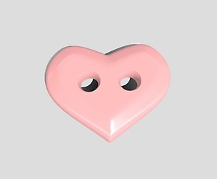 Printable Heart Button 002 - Ø1,5cm - 2Holes Ø2mm