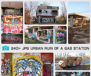 URBAN RUIN OF A GAS STATION