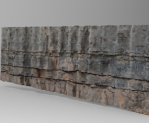 8K Cliff-Side Rock Formation 06 Low-Poly Scan 3D