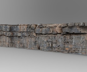 8K Cliff-Side Rock Formation 07 Low-Poly Scan 3D