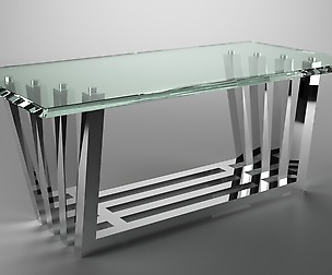 Stainless Stell Coffe Table Low-poly 3D model