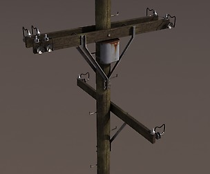 Telephone Pole Low Poly 3d Model