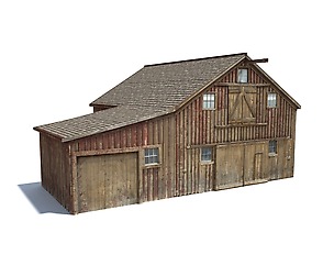 Low Poly Wild West Barn