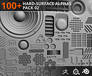 100+ Hard-Surface Alphas – Pack 02