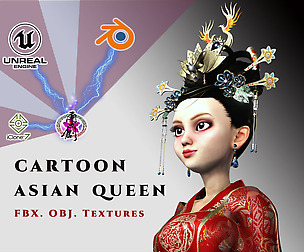 Cartoon Asian Queen