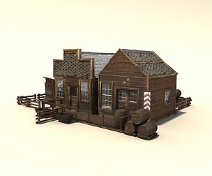 Low Poly Wild West Buildings