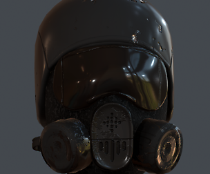 Gas mask helmet 3d model scifi Low-poly l