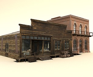 Low Poly Wild West Buildings