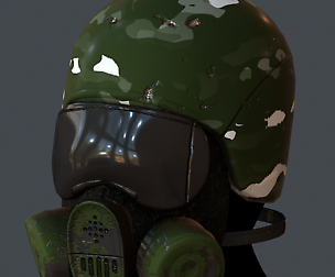 Gas mask helmet 3d model scifi Low-poly