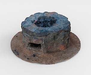 8K Rock Fire Pit 01 Low-Poly Scan 3D
