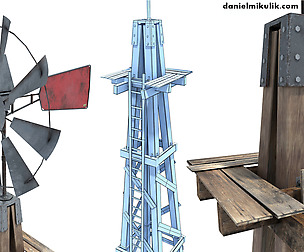 Low Poly Wild West Wind Mill