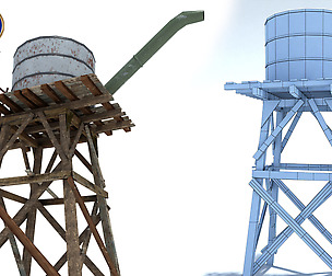 Low Poly Wild West Water Tank