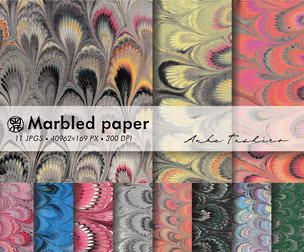 Italian marbled Paper Set Textured Sheets 300 DPI Printable Craft Paper, 300 DPI Instant Download