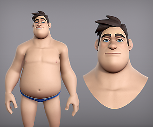 Cartoon male character Harold base mesh