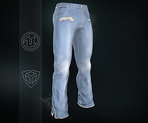 Light Blue Ripped Jeans