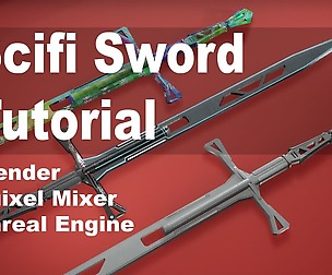 Scifi Sword Blender High Poly Modeling part 2
