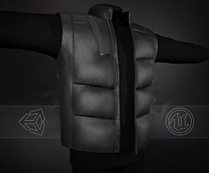 Full Black Puffer Vest