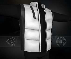 Black And White Puffer Vest