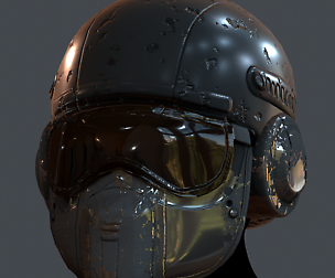 Gas mask helmet 3d model scifi Low-poly