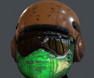 Gas mask helmet 3d model scifi Low-poly