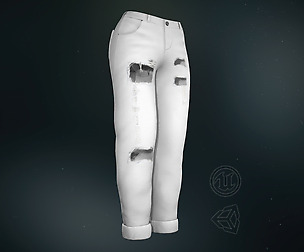 White Ripped Jeans Women