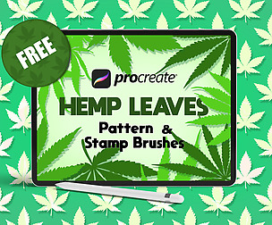 Free Procreate Brushes Hemp Leaves