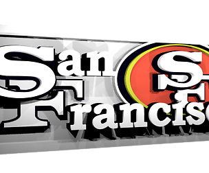 San Francisco football team logo on a banner