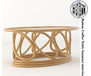 Rattan Coffee Table Summer interior