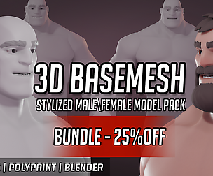 Basemesh Stylized  Muscle|Fat Pack(BUNDLE-25%OFF)