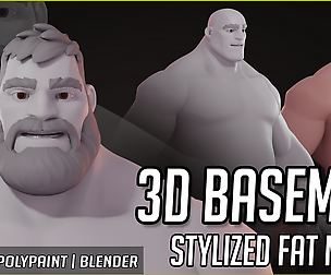 Basemesh LEONIDAS Fat Stylized Male
