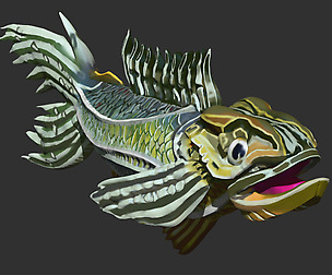 Fish Concept Sculpt and Polypaint - ZBrush ZTL