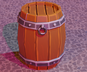 Handmade wooden barrel Low-poly 3D model