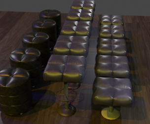 Cushioned furniture Low-poly 3D model