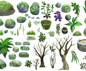 Garden scene creator PNG
