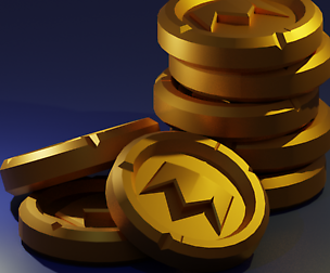 Gold coin Low-poly 3D model