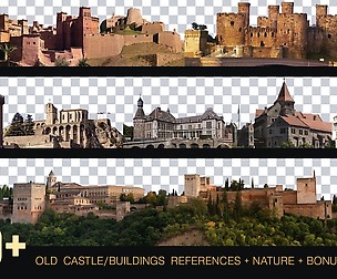 300+ Old Castle / Buildings reference Pack, Nature