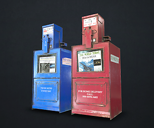 Newspaper Dispenser - Low Poly