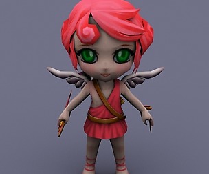 cartoon baby angel pink