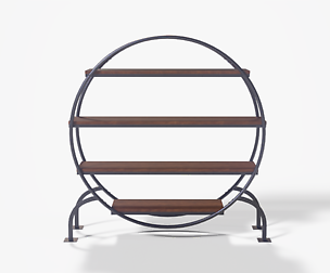 Round Books Shelve acacia veneer