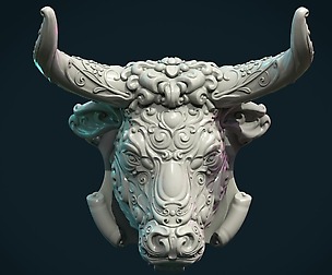 Ornate Bull Head