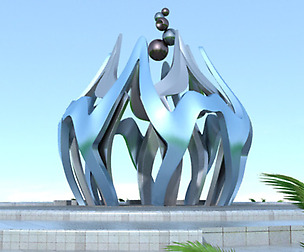 Sculpture Model square building abnormity
