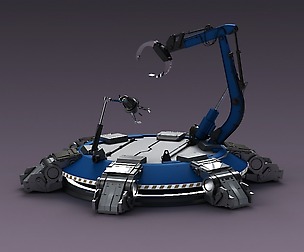 Hi-tech future pit robot robot arm science