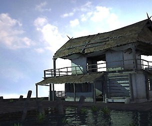 Mountain Forest Grass House  Primitive village